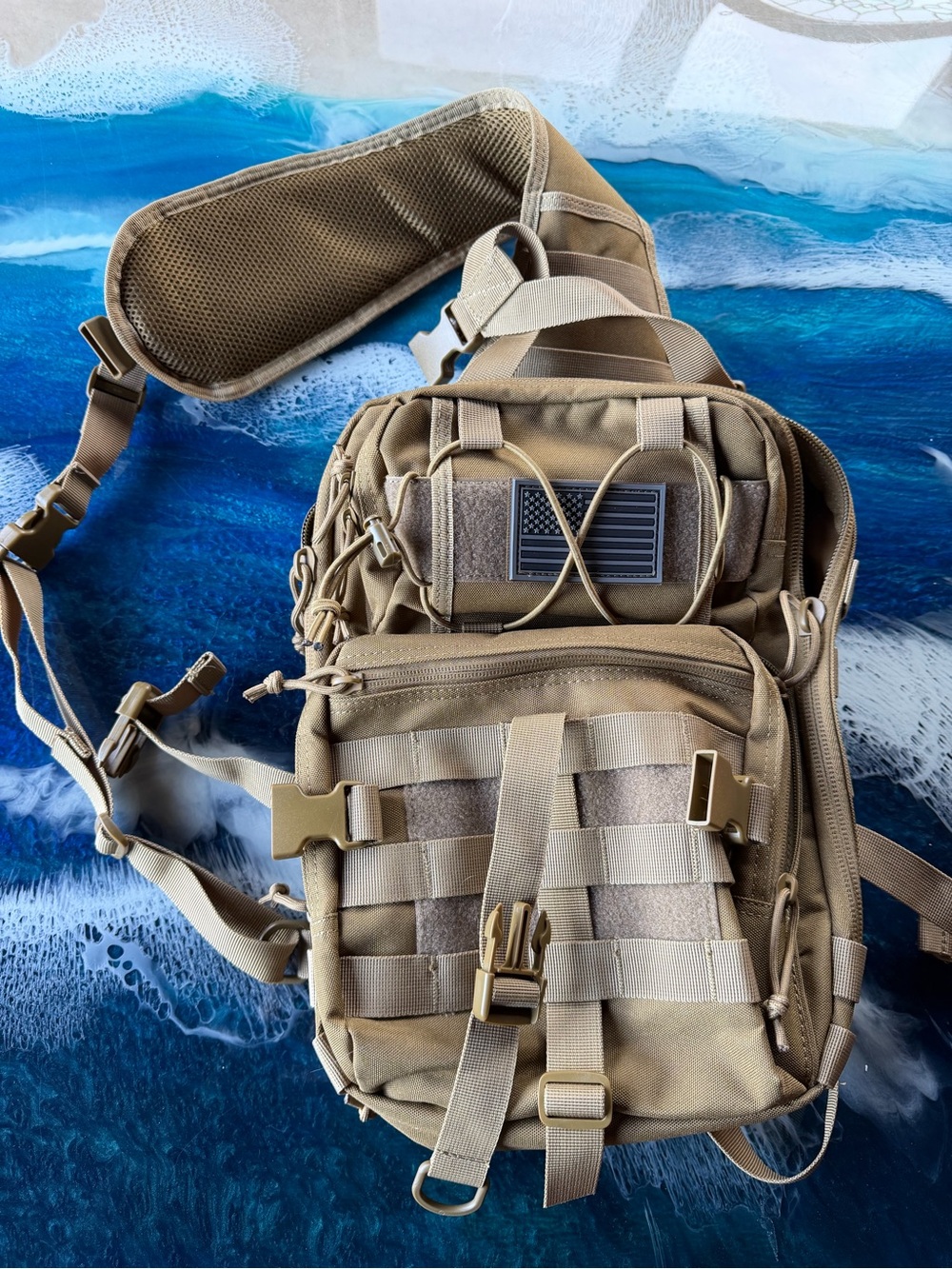 Men's Tactical Sling Belt Bag in Coyote Brown - Compact Everyday Carry